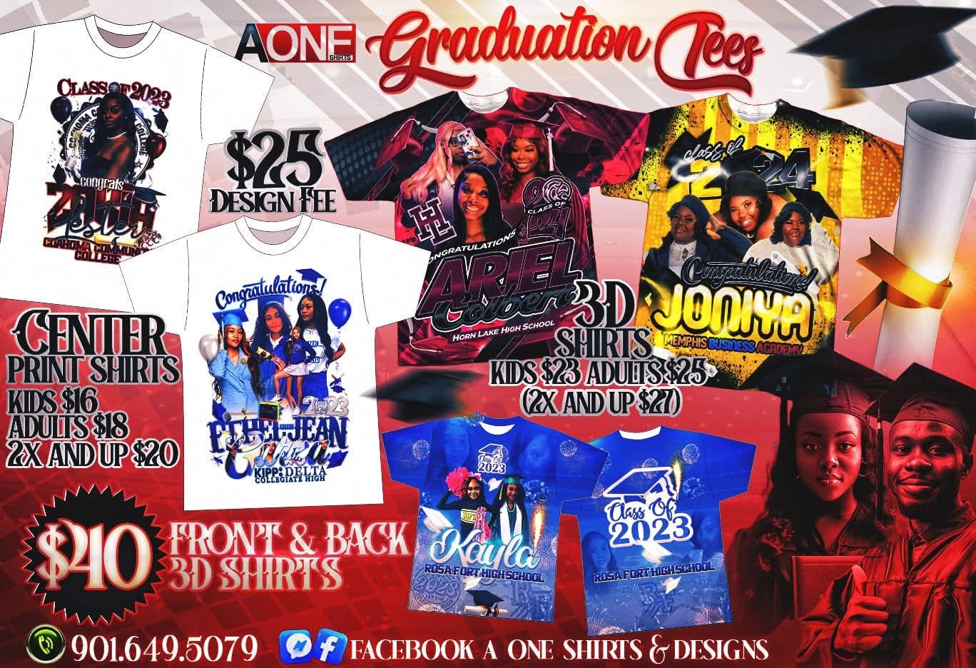 3D Graduation Sublimation Shirt