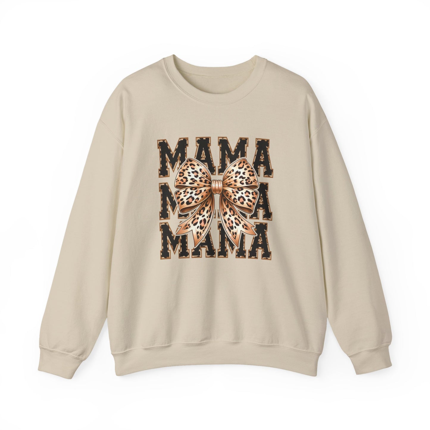 Mama Leopard Coquette Bow Sweatshirt, Leopard Mama,