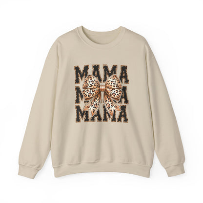 Mama Leopard Coquette Bow Sweatshirt, Leopard Mama,