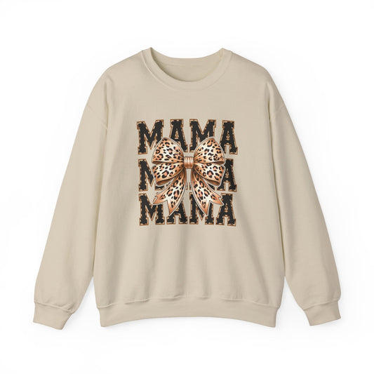 Mama Leopard Coquette Bow Sweatshirt, Leopard Mama,