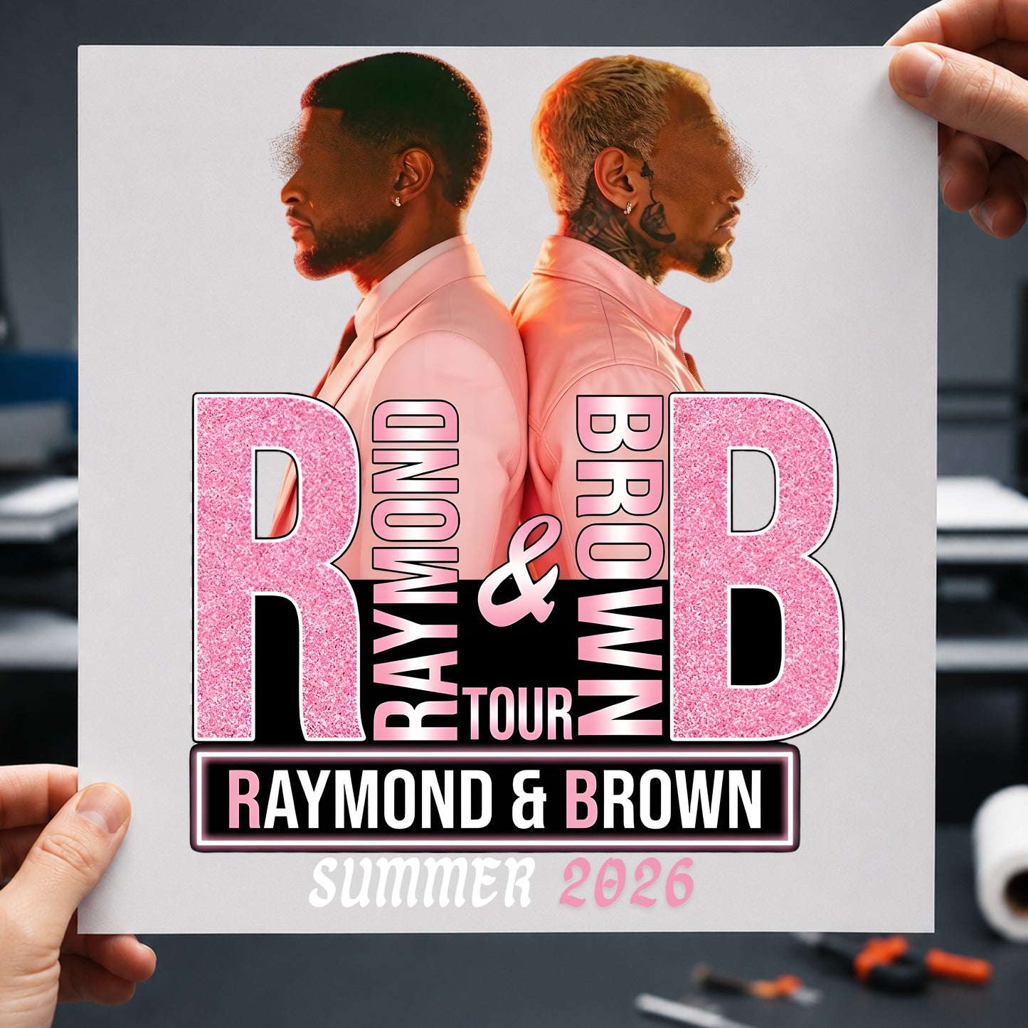R&B Tour Pink| Ready-to-Press DTF Transfer Adult 12x14 Print