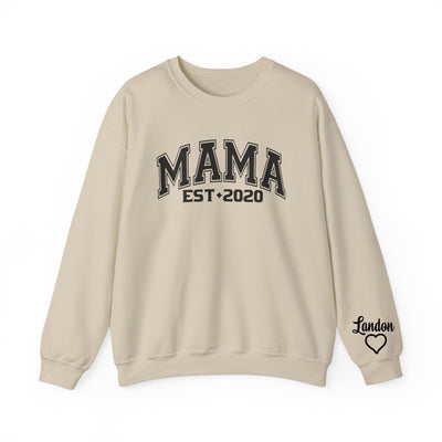 Personalized Mama Sweatshirt with Kid Names on Sleeve, Mothers Day Gift, Birthday Gift for Mom, New Mom Gift, Minimalist Cool Mom Sweater