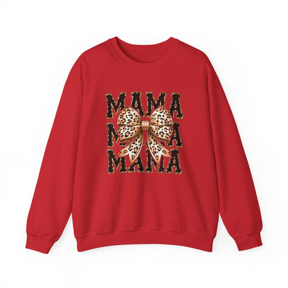 Mama Leopard Coquette Bow Sweatshirt, Leopard Mama,