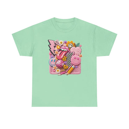 Pink Yarn Effect Back to School T-Shirt