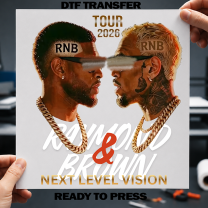 R&B Tour 2026 Raymond Brown| Ready-to-Press DTF Transfer Adult 12x14 Print