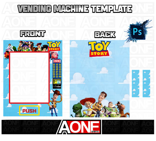 Toy Story Vending Machine Box Template| Photoshop| 8.5x11 Printable DIY Vending Machine| Digital Download