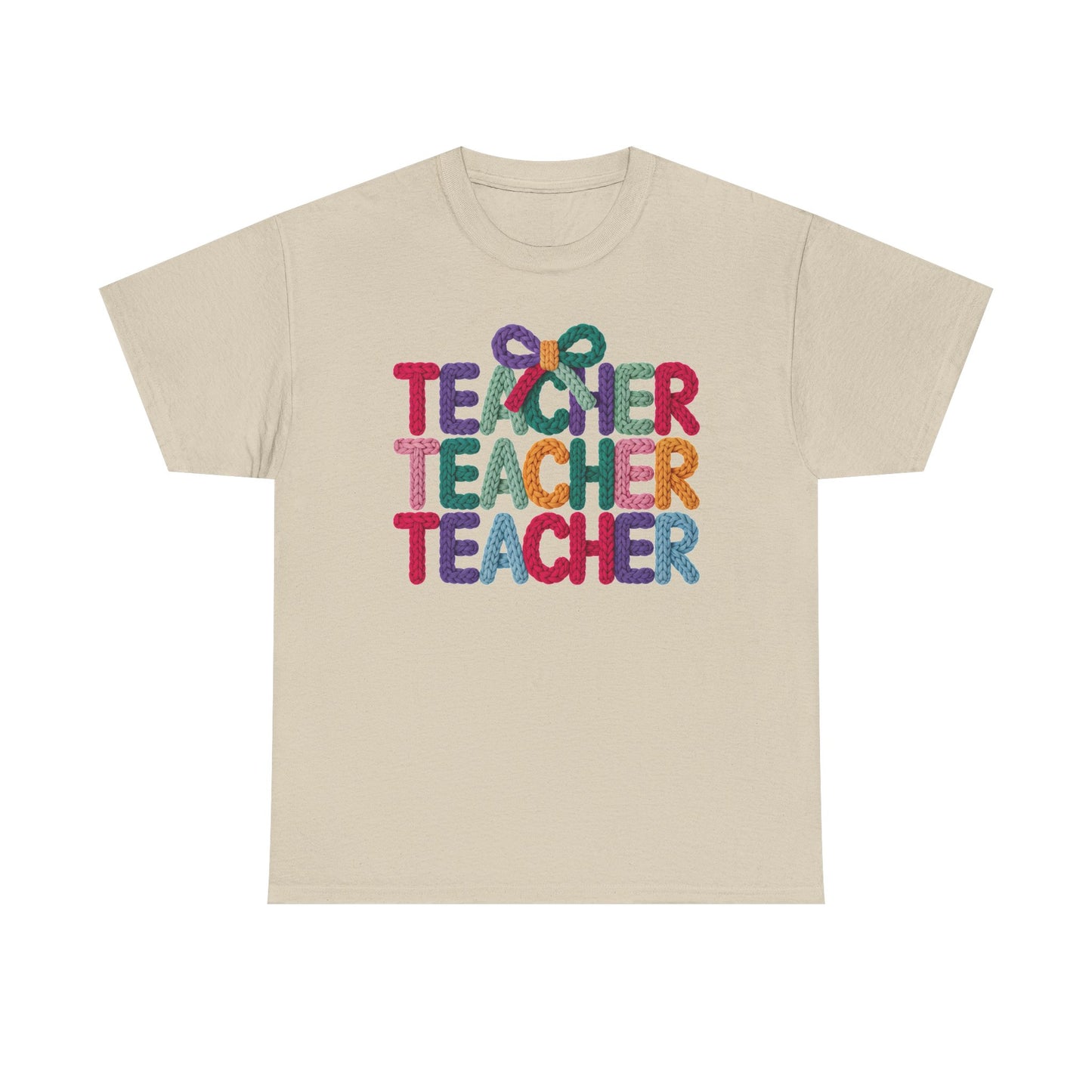 Teacher 3D Colorful Yarn Effect Back to School T-Shirt