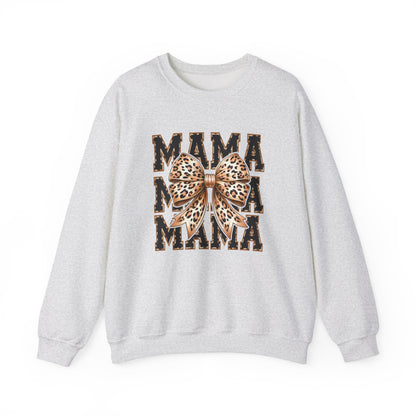 Mama Leopard Coquette Bow Sweatshirt, Leopard Mama,