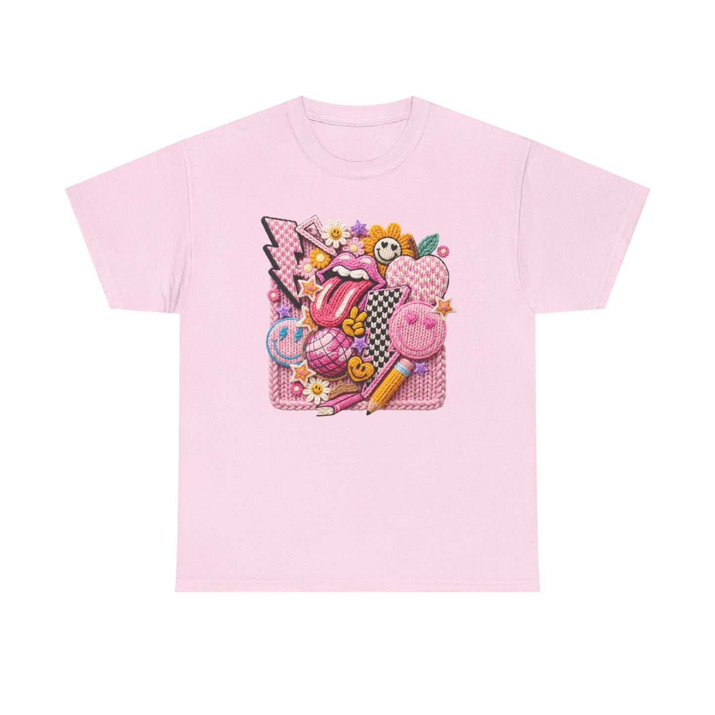 Pink Yarn Effect Back to School T-Shirt