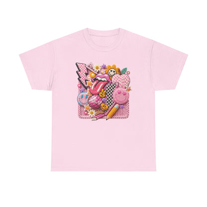 Pink Yarn Effect Back to School T-Shirt