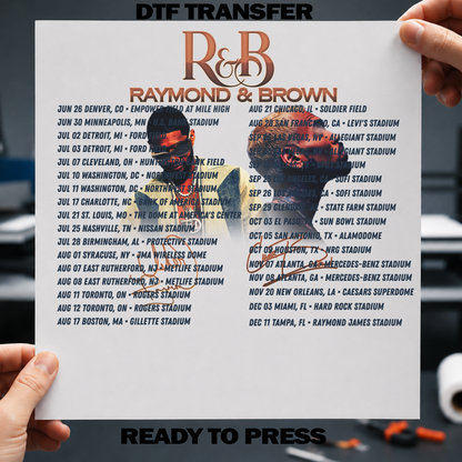 R&B Tour Silver Starz Ready-to-Press DTF Transfer Adult 12x14 Print
