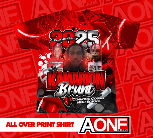 CLASS OF 2025 GRAD BLACK AND RED BACKGROUND TEMPLATE