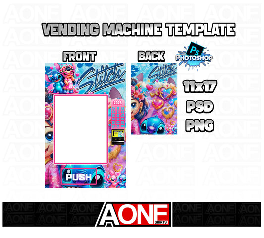 Stitch Vending Machine Box Template| Photoshop| 11x17 Printable DIY Vending Machine| Digital Download