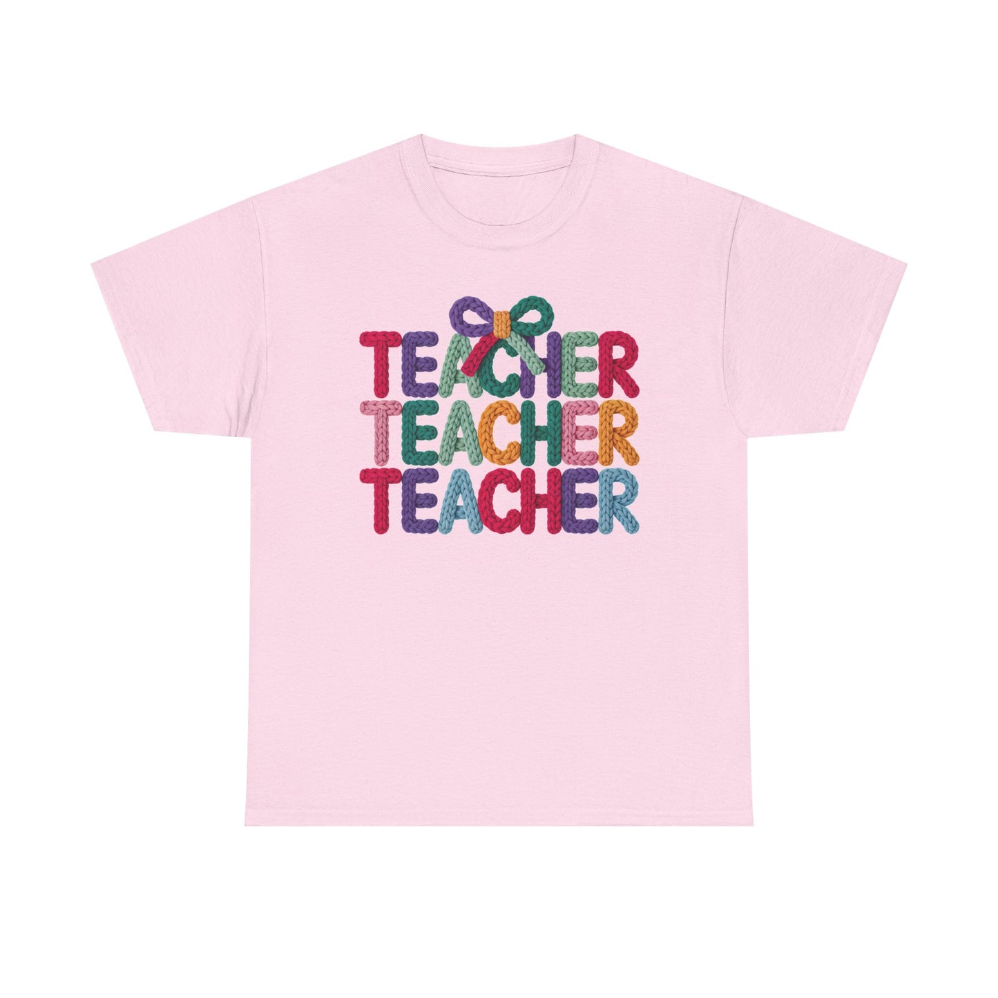 Teacher 3D Colorful Yarn Effect Back to School T-Shirt