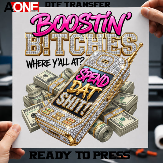 Spend Dat Money I Phone Bling Money DTF Heat Transfer