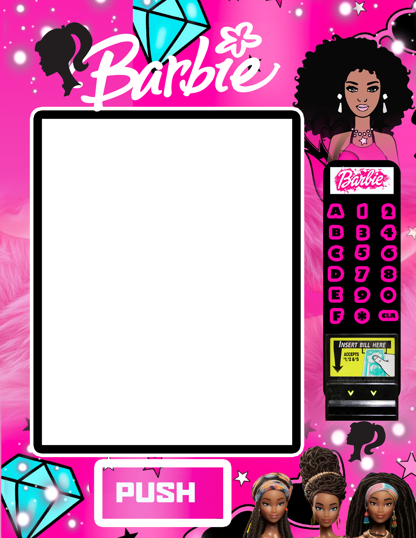 Barbie Vending Machine Box Template| Photoshop| 11x17 Printable DIY Vending Machine| Digital Download