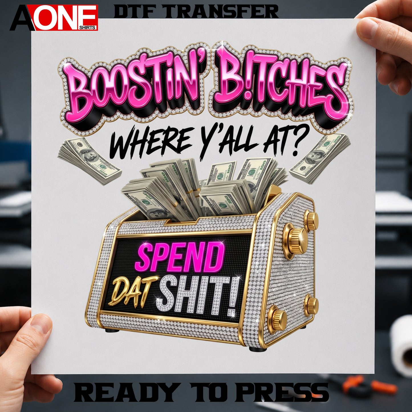Spend Dat I Money Bag Where Yall At DTF Heat Transfer