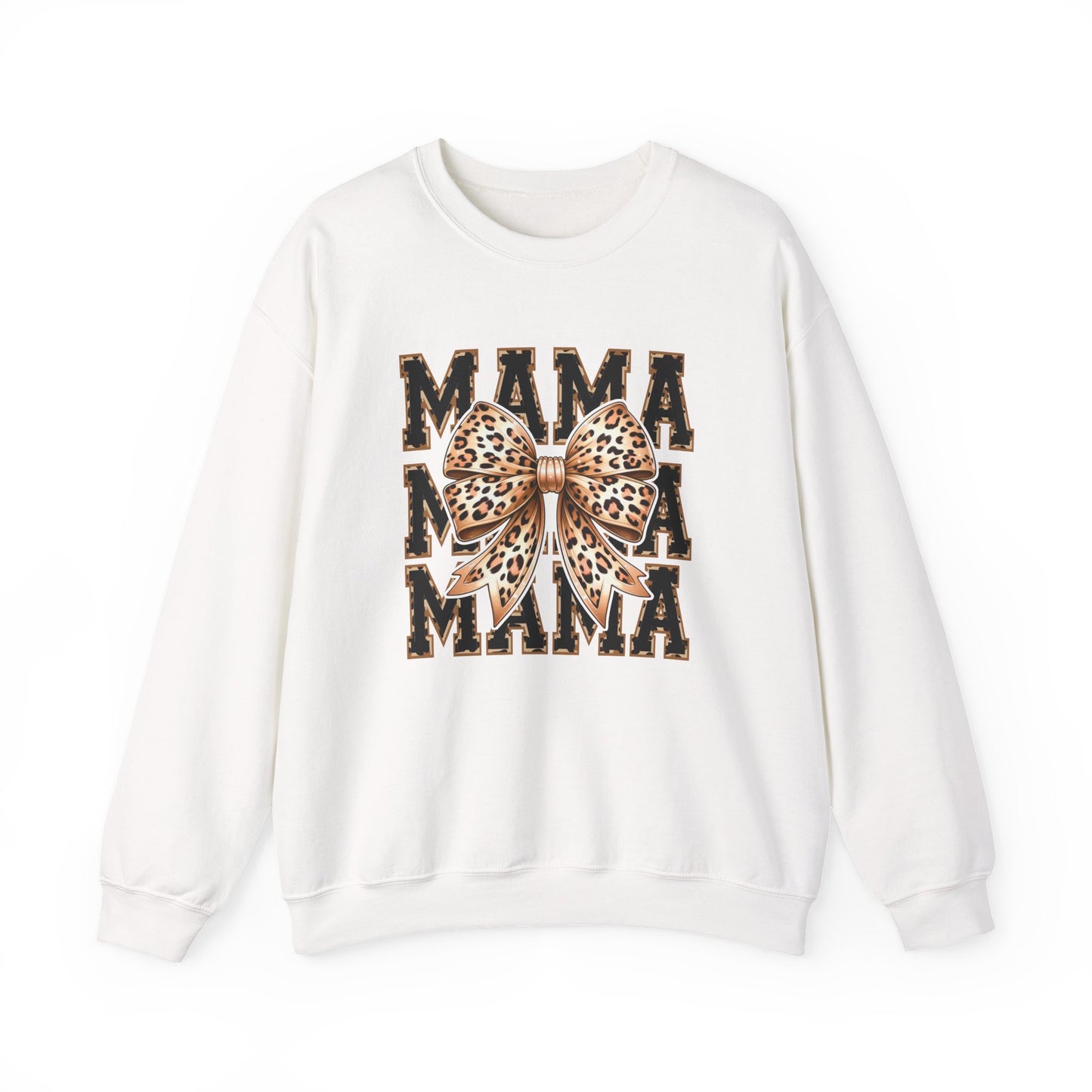 Mama Leopard Coquette Bow Sweatshirt, Leopard Mama,