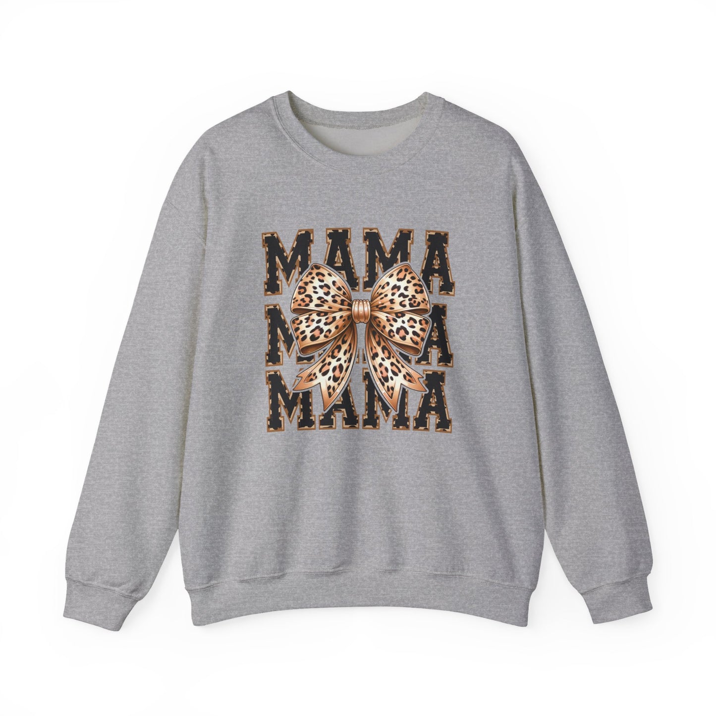 Mama Leopard Coquette Bow Sweatshirt, Leopard Mama,
