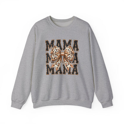 Mama Leopard Coquette Bow Sweatshirt, Leopard Mama,