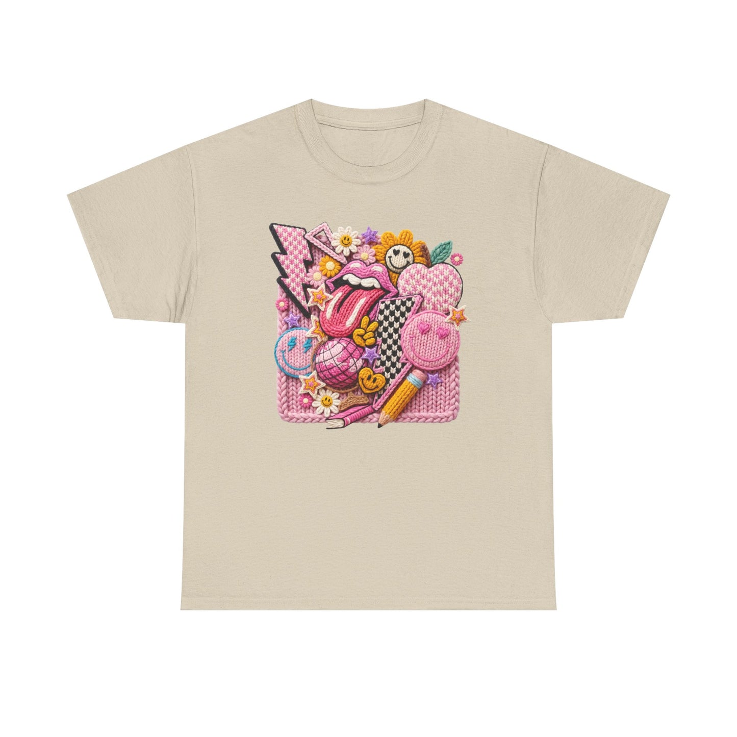 Pink Yarn Effect Back to School T-Shirt