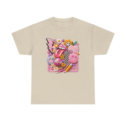 Pink Yarn Effect Back to School T-Shirt