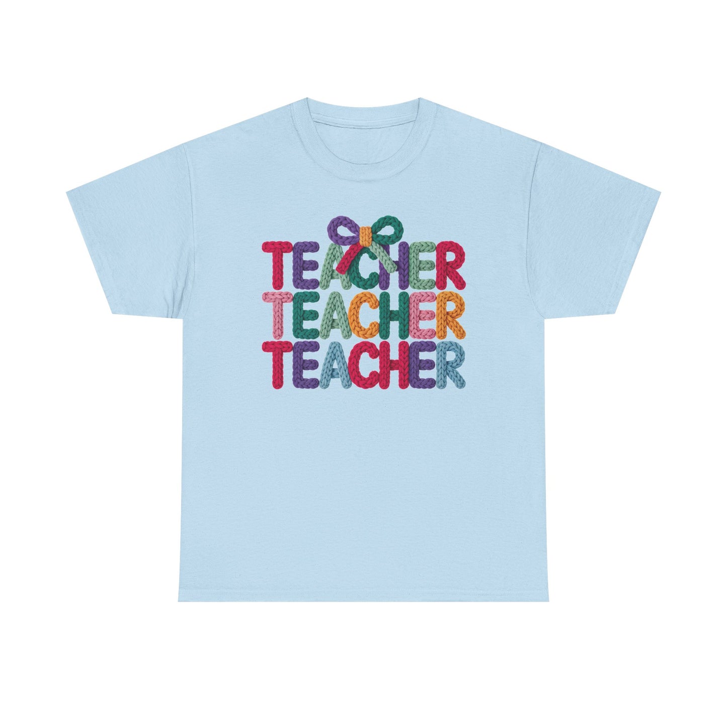 Teacher 3D Colorful Yarn Effect Back to School T-Shirt