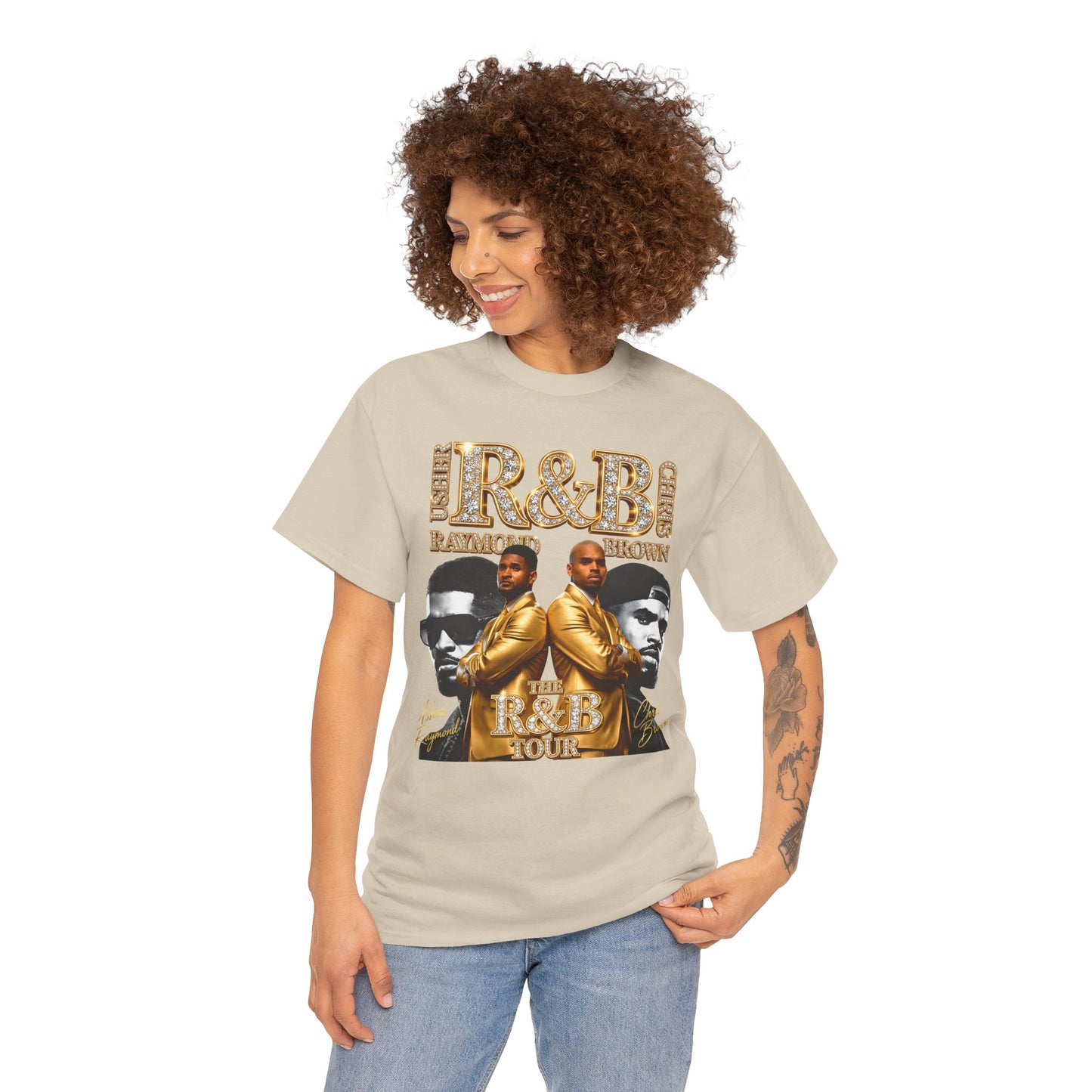 The R&B Tour Inspired Shirt Gold Bling Design