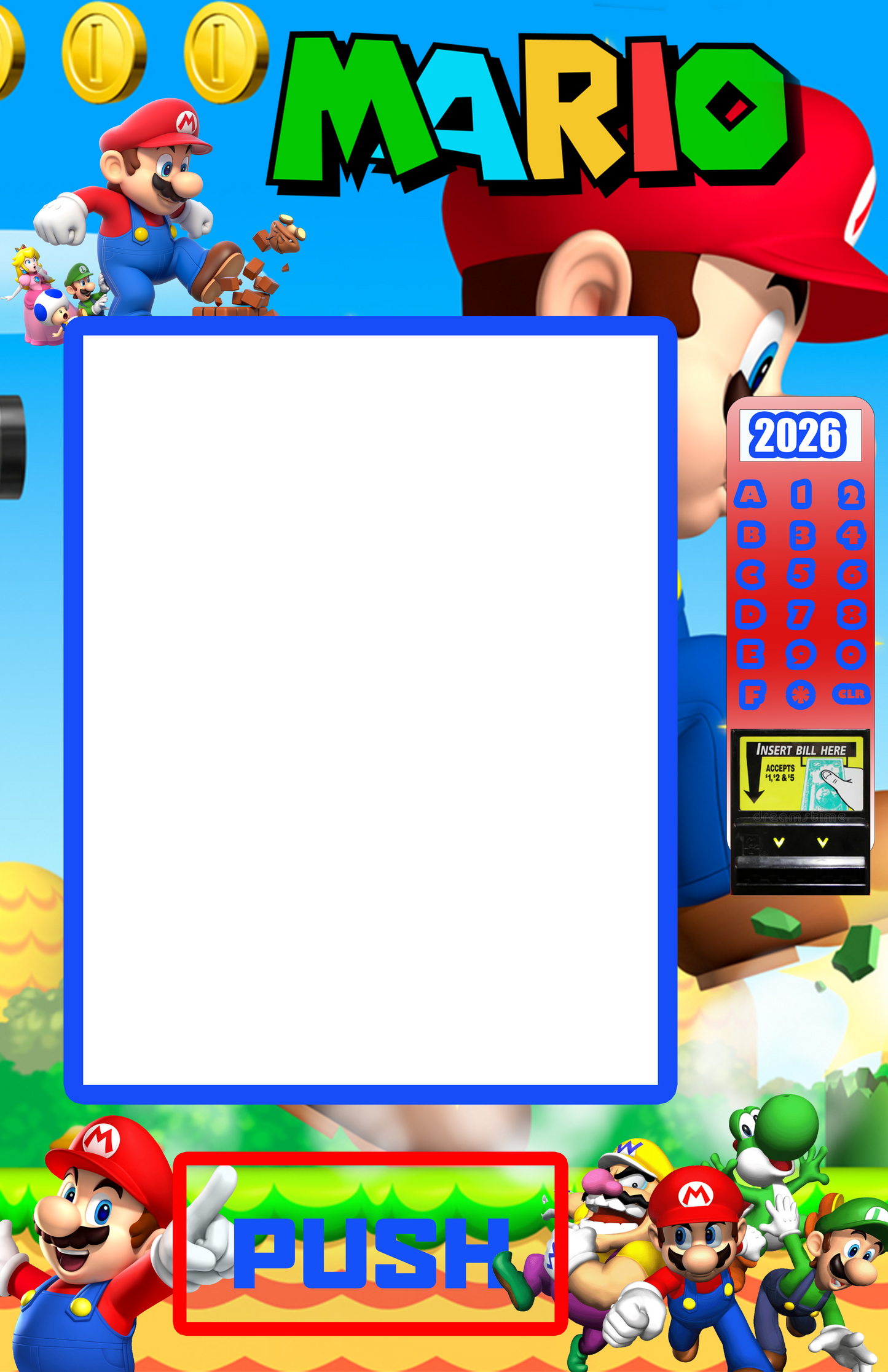 Mario Vending Machine Box Template| Photoshop| 11x17 Printable DIY Vending Machine| Digital Download